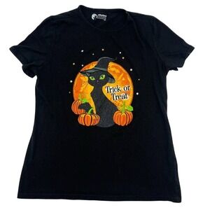 Holiday Editions Kid Black Cat Pumpkin Trick Or Treat Halloween T Shirt Small S‎